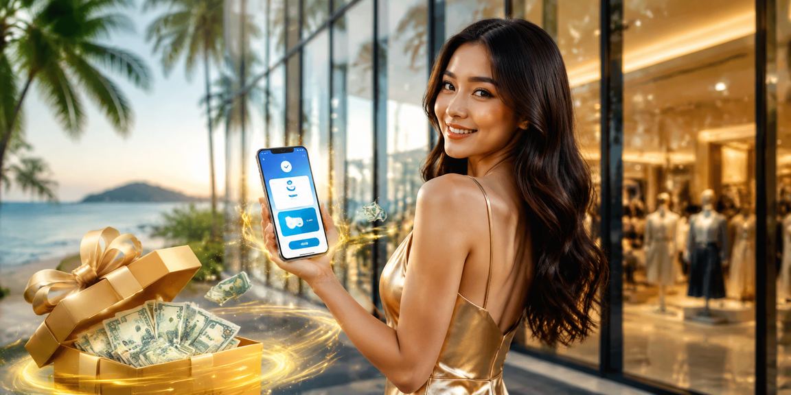 Pengguna Malaysia mengakses e-sukan mk6 melalui telefon bimbit di Langkawi